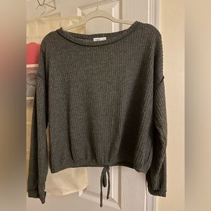 Gray Socialite Comfy WaffleKnit Soft Long Sleeve